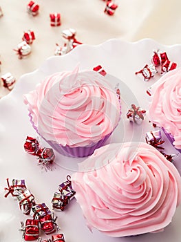 Pink Frosted Cupcakes