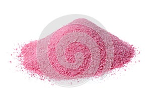 Pink Fruit Juice Powder Concentrate Isolated on Wh