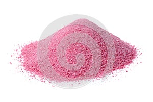 Pink Fruit Juice Powder Concentrate Isolated on Wh photo