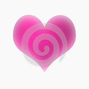 Pink fuchsia heart on white background