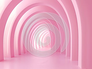 Pink Futuristic Tunnel Architecture