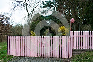 Pink garden gate