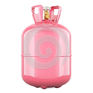 Pink gas cylinder, 3D rendering