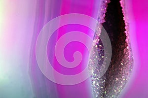 Pink Geode Crystal Cave Macro