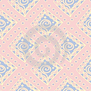 Pink geometric seamless background. Multi colored pattern
