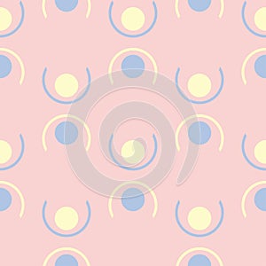 Pink geometric seamless background. Multi colored pattern