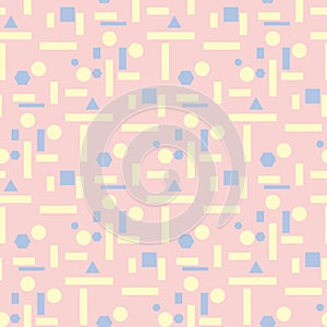Pink geometric seamless background. Multi colored pattern