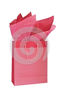 Pink gift bag with tissue