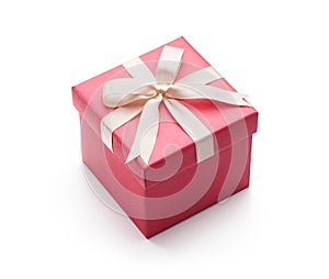 Pink Gift Box Isolated on White