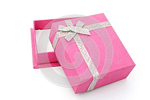 Pink gift box opened