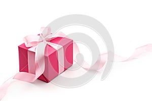 Pink Gift Box With Ribbon