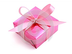 Pink gift wrapped present