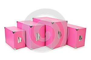 Pink giftboxes on white