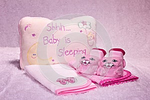 Pink gifts for a newborn girl