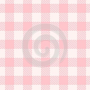 Pink gingham pattern. Vector seamless texture.