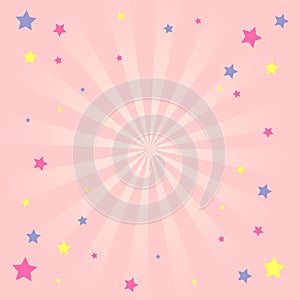 Pink girlish background with stars