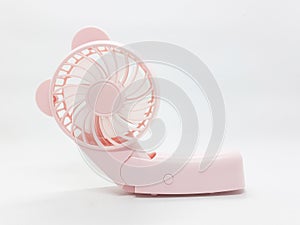 Pink Girly Cure Beautiful Mini Portable Electric Fan Design in White Isolated Background 01
