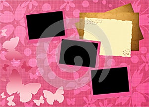 Pink girly framework template photo