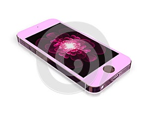 Pink Glamorous Smartphone Mockup with Amazing Screen for Design Project Mock Up 3D illustration Isolate on White Background
