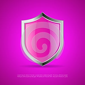 Pink glass shield icon