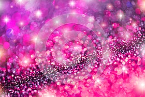 Pink Glitter Bokeh Stars Background