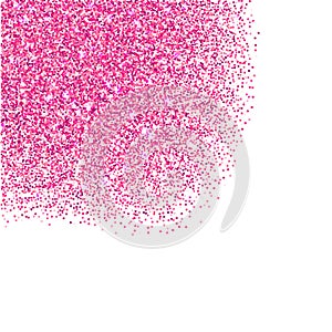 Pink glitter texture border over white background