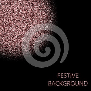 Pink glittering particles on a black background. Festive background. eps 10