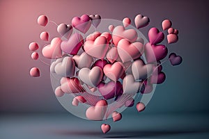 pink glowy heart-shaped balloons
