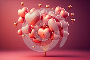 pink glowy heart-shaped balloons