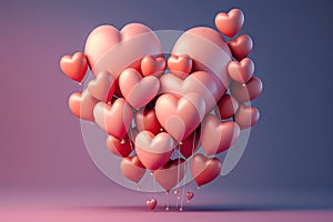 pink glowy heart-shaped balloons