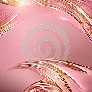 Pink gold background image with a flowing and striking pattern. photo