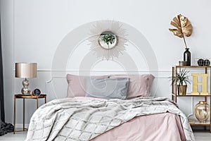 Pink and gold bedroom