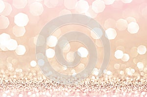 Pink gold, pink bokeh,circle abstract light background,Pink Gold shining lights, sparkling glittering Valentines day,women day or photo