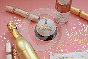 Pink and gold champagne background for fun girls night out