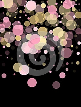 Pink gold confetti circle decoration for Christmas banner background.