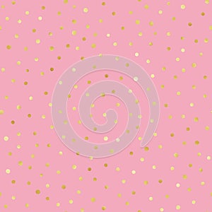 Pink and Gold Confetti Seamless Pattern