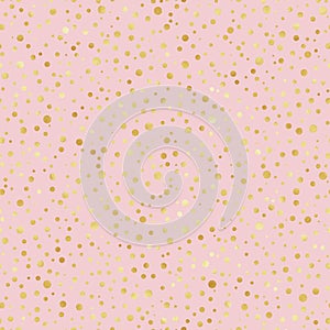 Pink and Gold Confetti Seamless Pattern