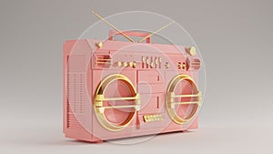Pink with Gold Detail Boombox