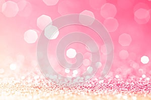 Pink gold, pink bokeh,circle abstract light background,Pink Gold shining lights,sparkling glittering Valentines day,women day or e