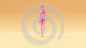 Pink an Gold Woman Wings Formed out of Small Spheres Warm Cream Background