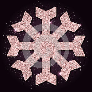 Pink golden glitter sightly snowflake.