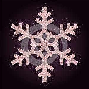 Pink golden glitter uncommon snowflake.