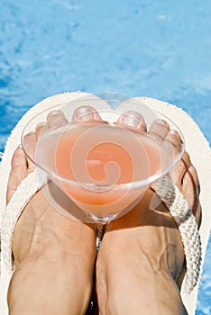 Pink Grapefruit Cocktail by the Pool