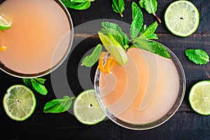 Pink Grapefruit Martinis with Garnish