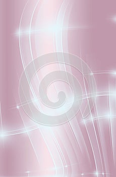 Pink-gray gradient background with shiny transparent wavy white lines.