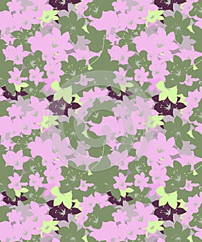 Pink and Gray Seamless cherry blossom Pattern