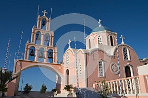 Pink greek church