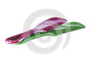 Pink&green comb isolated