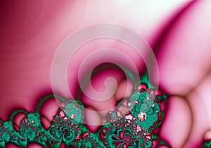 Pink Green Fractal Abstract Background