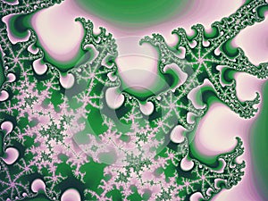 Pink and green fractal swirls